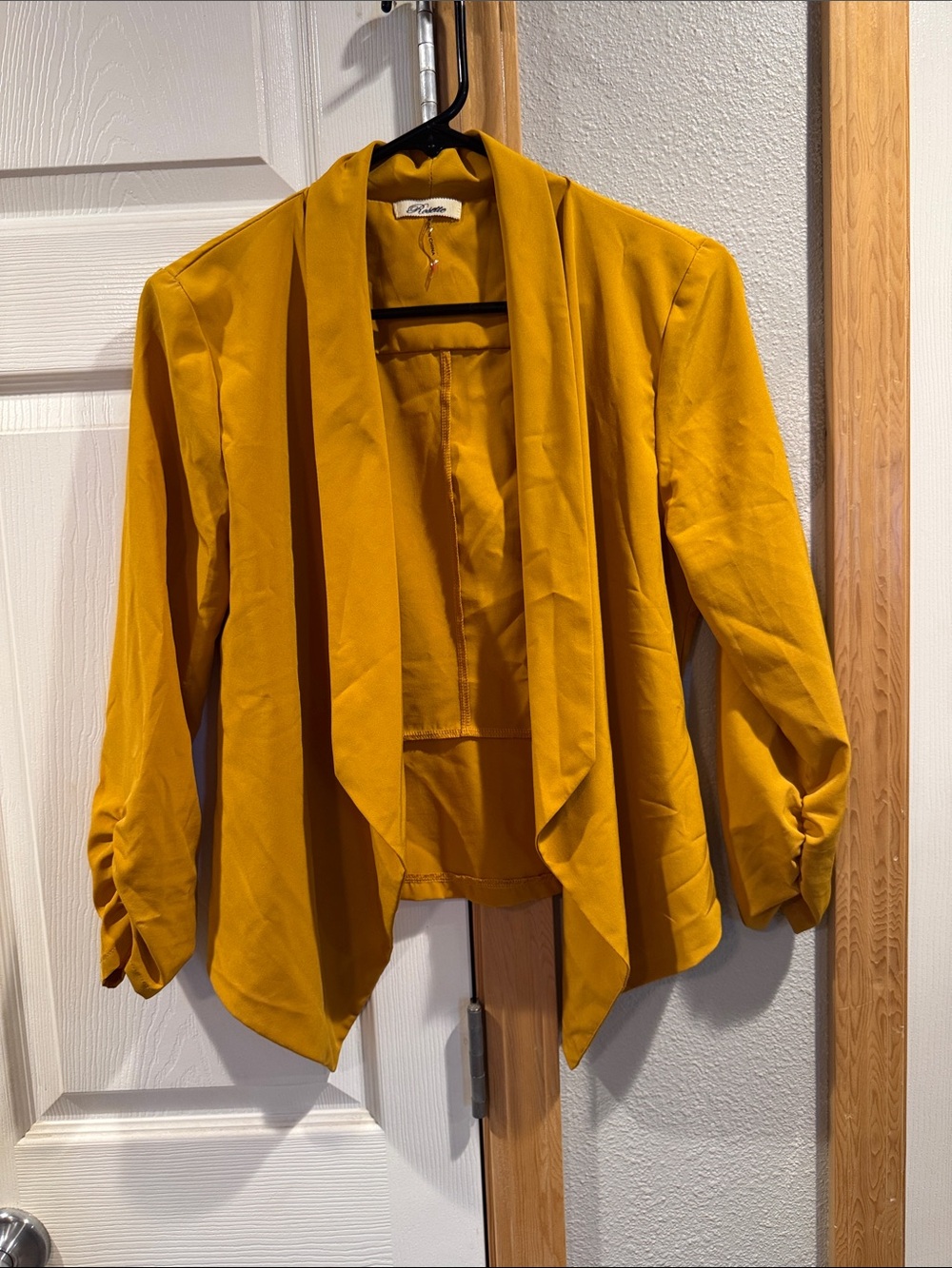 Women's Mustard Open-Front Draped Blazer - Unknown Brand